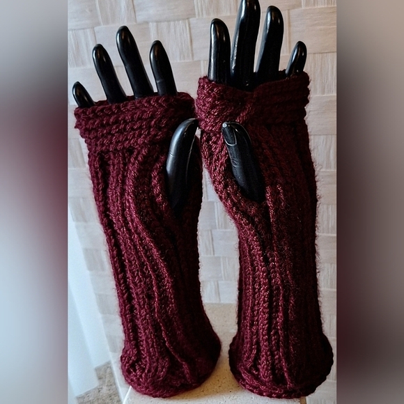 NWT Luxury Cashmere Blend Artisanal Fingerless Gloves - Picture 3 of 7
